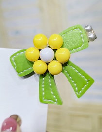 Fashion Fruit Green Bow Crystal Flower Duckbill Clip Bow Leather Duckbill Clip