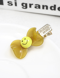 Fashion Ginger Bow Tie Smiley Duckbill Clip Acrylic Hairpin
