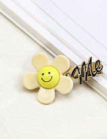 Fashion Beige Sun Flower Duckbill Clip Acrylic Hairpin