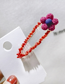 Fashion Rose Red Flower Rhinestone Drop-shaped Duckbill Clip Pearl Liu Seaside Clip Duckbill Clip