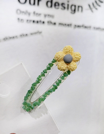 Fashion Yellow Flower Rhinestone Drop-shaped Duckbill Clip Pearl Liu Seaside Clip Duckbill Clip