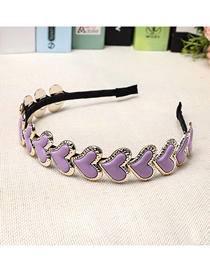 Fashion Purple Heart Ring Card Issuing Love Acrylic Alloy Headband