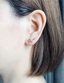Fashion Gold Micro-inlaid Zircon Snake Earrings