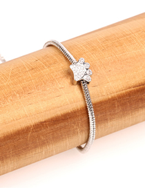 Fashion Silver Bear's Paw-studded Adjustable Bracelet