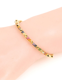 Fashion Gold Diamond-shaped Rivet-shaped Open Bracelet