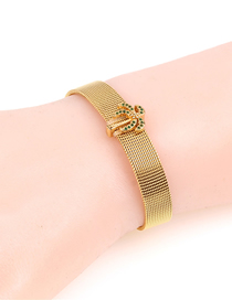 Fashion Gold Diamond Coco Stainless Steel Mesh Strap Bracelet