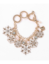 Fashion Gold Snowflake Drop Glaze Christmas Bracelet
