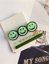 Fashion Green Smiley Hairpin