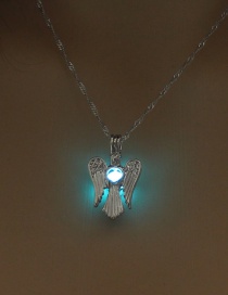 Fashion Blue Green Wings Owl Wings Luminous Beads Necklace