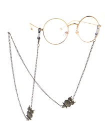 Fashion Bronze Owl Glasses Chain
