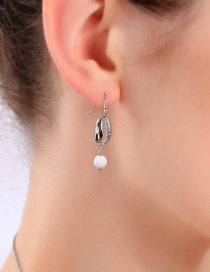Fashion Platinum Shell Embossed Earrings