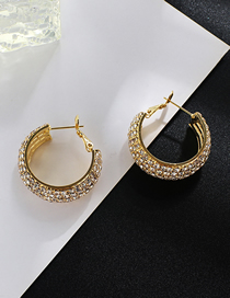 Fashion Gold Claw Chain Multi-row Diamond Earrings