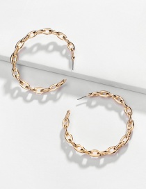 Fashion Gold Alloy Hollow Twist Chain C-shaped Earrings