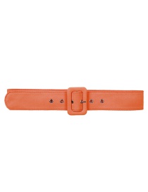 Fashion Orange Square Buckle Belt
