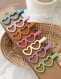 Fashion Double Love Section / 7 Color Set Frosted Geometric Hair Clip Combination