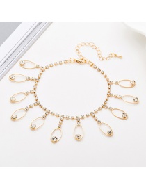 Fashion Gold Fringed Full Drill Anklet