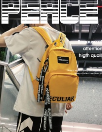 Fashion Yellow Ribbon Nylon Letter Backpack
