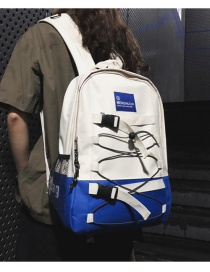 Fashion White Contrast Stitching Drawstring Backpack