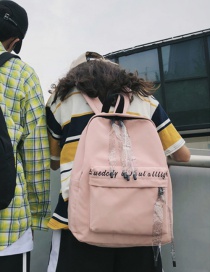 Fashion Pink Letter Ribbon Backpack