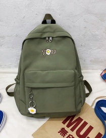 Fashion Armygreen Cartoon Omelet Printed Letter Backpack