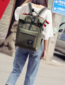 Fashion Green Ribbon Buckle Backpack