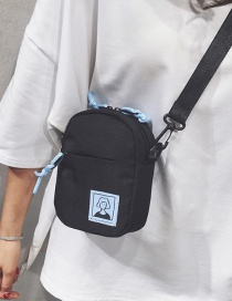 Fashion Black Cartoon Labeling Shoulder Messenger Bag