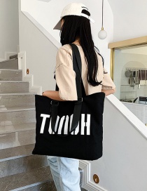 Fashion Black Letter Printed Shoulder Bag
