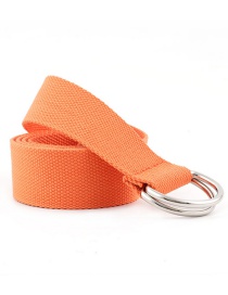 Fashion Orange Double Buckle Canvas Belt