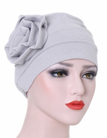 Fashion Gray Monochrome Side Flower Baotou Cap