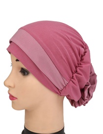 Fashion Pink Two-color Flower Hooded Hat