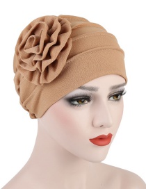 Fashion Khaki Side Decal Flower Head Cap