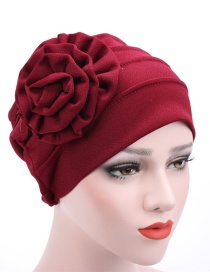 Fashion Red Wine Side Decal Flower Head Cap