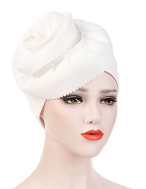 Fashion White Space Cotton Super Large Flower Side Cut Flower Headband Cap