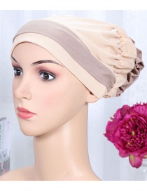 Fashion Khaki Two-color Elastic Cloth Wearing A Flower Headband Hat