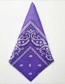 Fashion Purple Cashew Flower Print Scarf Scarf