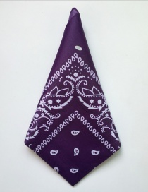 Fashion Dark Purple Cashew Flower Print Scarf Scarf