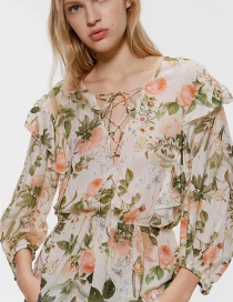 Fashion Color Flower Print Shirt