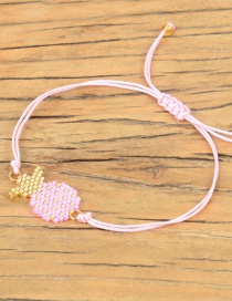 Fashion Pink Fruit Rice Beads Woven Pineapple Necklace