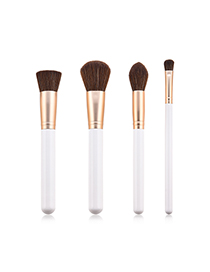 Fashion White + Gold 4 Sticks With Wooden Handle Brush