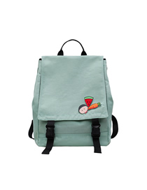 Fashion Matcha Green Cartoon Label Backpack