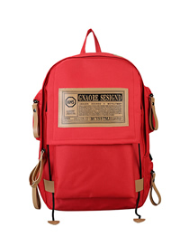 Fashion Red Oxford Cloth Letter Backpack