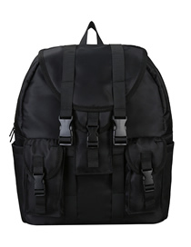 Fashion Black Ribbon Buckle Backpack