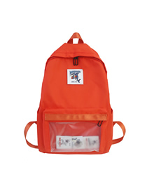 Fashion Orange Cartoon Label Backpack