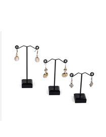 Fashion Small Black Earring Display Stand Metal Acrylic 1 pc