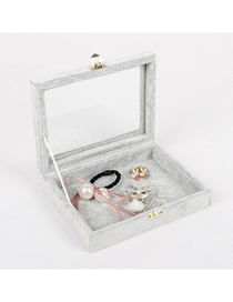 Fashion Gray Empty Box Flannel Lock Jewelry Display Box