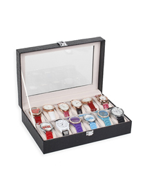 Fashion Black Leather Watch Box Bracelet Storage Box