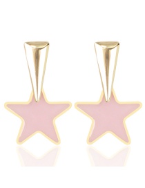 Fashion Pink Transparent Acrylic Pentagram Earrings
