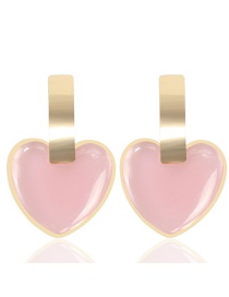 Fashion Pink Acrylic Love Earrings
