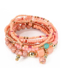 Fashion Pink Multi-layer Rice Bead Bracelet