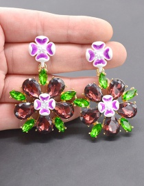 Fashion Gold Floral Drip Acrylic Flower Earrings
